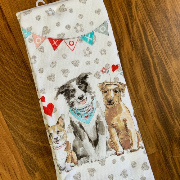 Valentine Dogs Kitchen Towel Set NWT - Picture 2 of 3